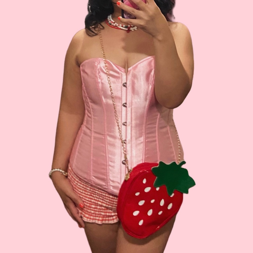 pink satin corset